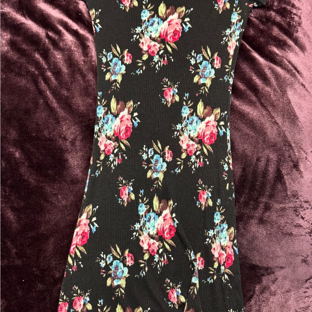 Floral Black Kids Dress